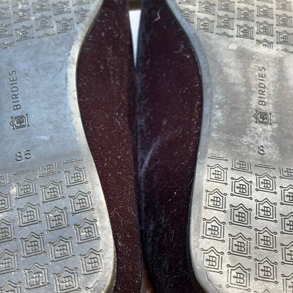 Birdies The Starling Velvet Flats Womens Black Slip On Quilted Footbed FLAW - Picture 5 of 11